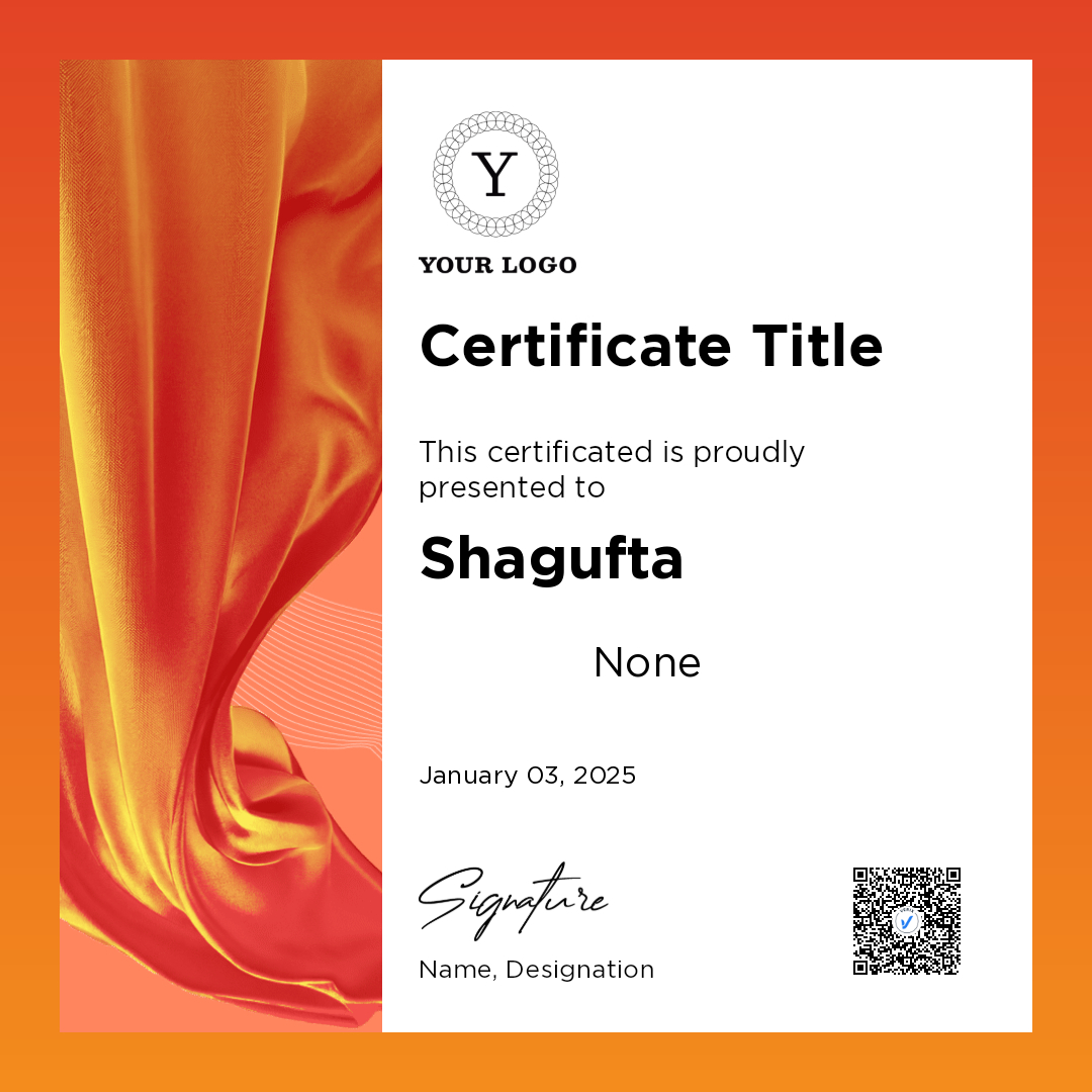 My new certificate