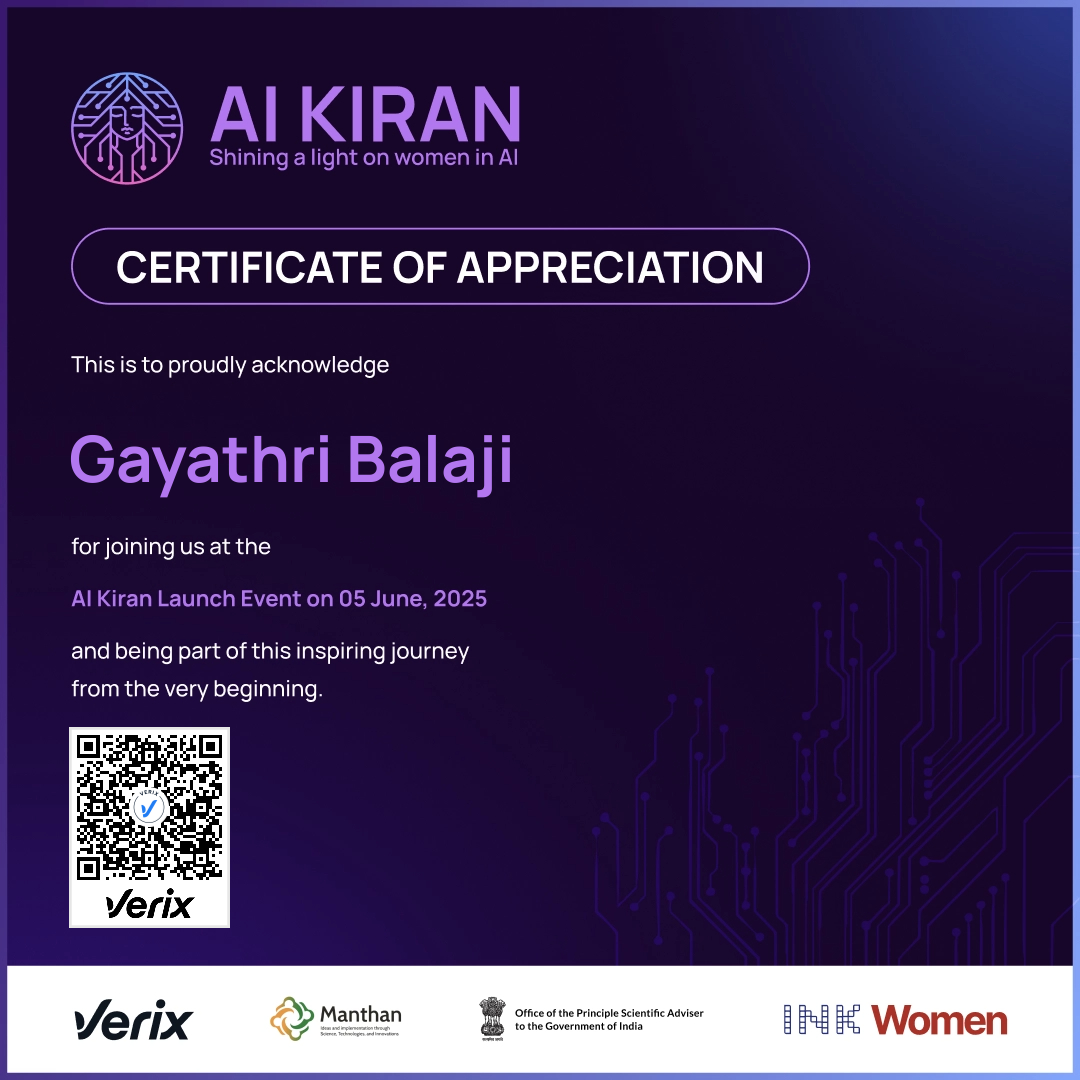 AI Kiran Launch Event Attendee Certificate
