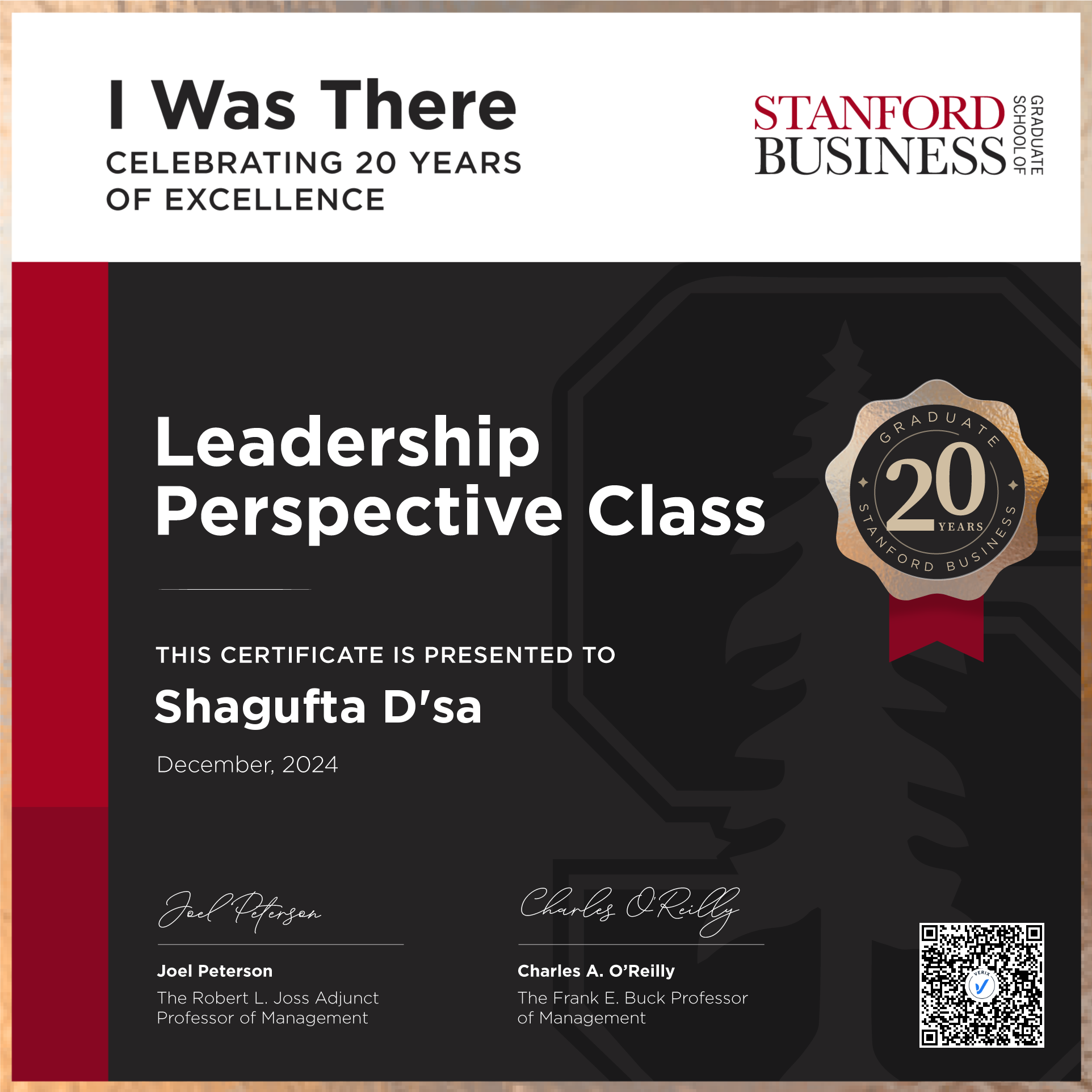 Stanford test Credential