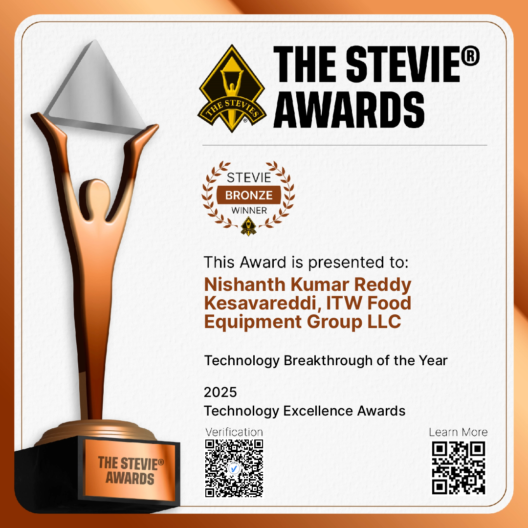 Nishanth Kumar Reddy Kesavareddi, ITW Food Equipment Group LLC: Bronze Winner