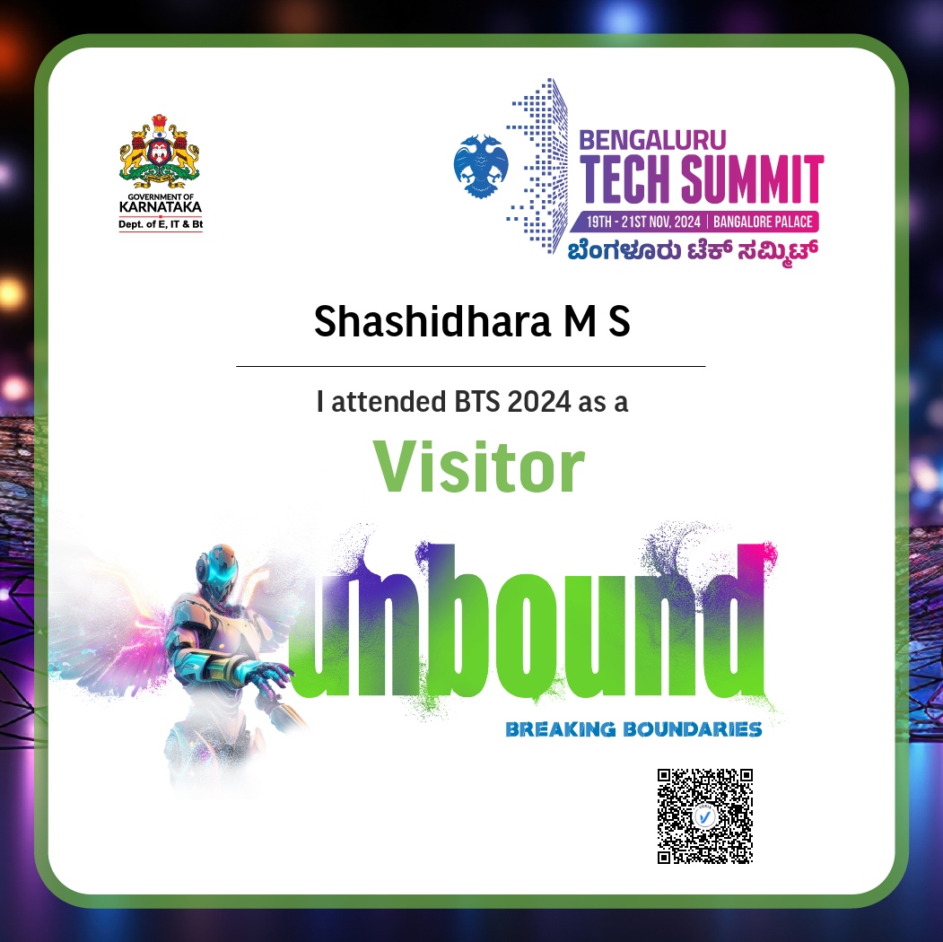 Bengaluru Tech Summit 2024: Visitor Certificate
