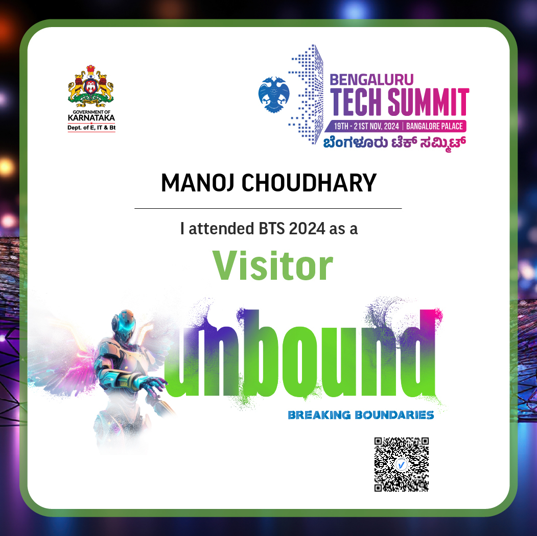 Bengaluru Tech Summit 2024: Visitor Certificate