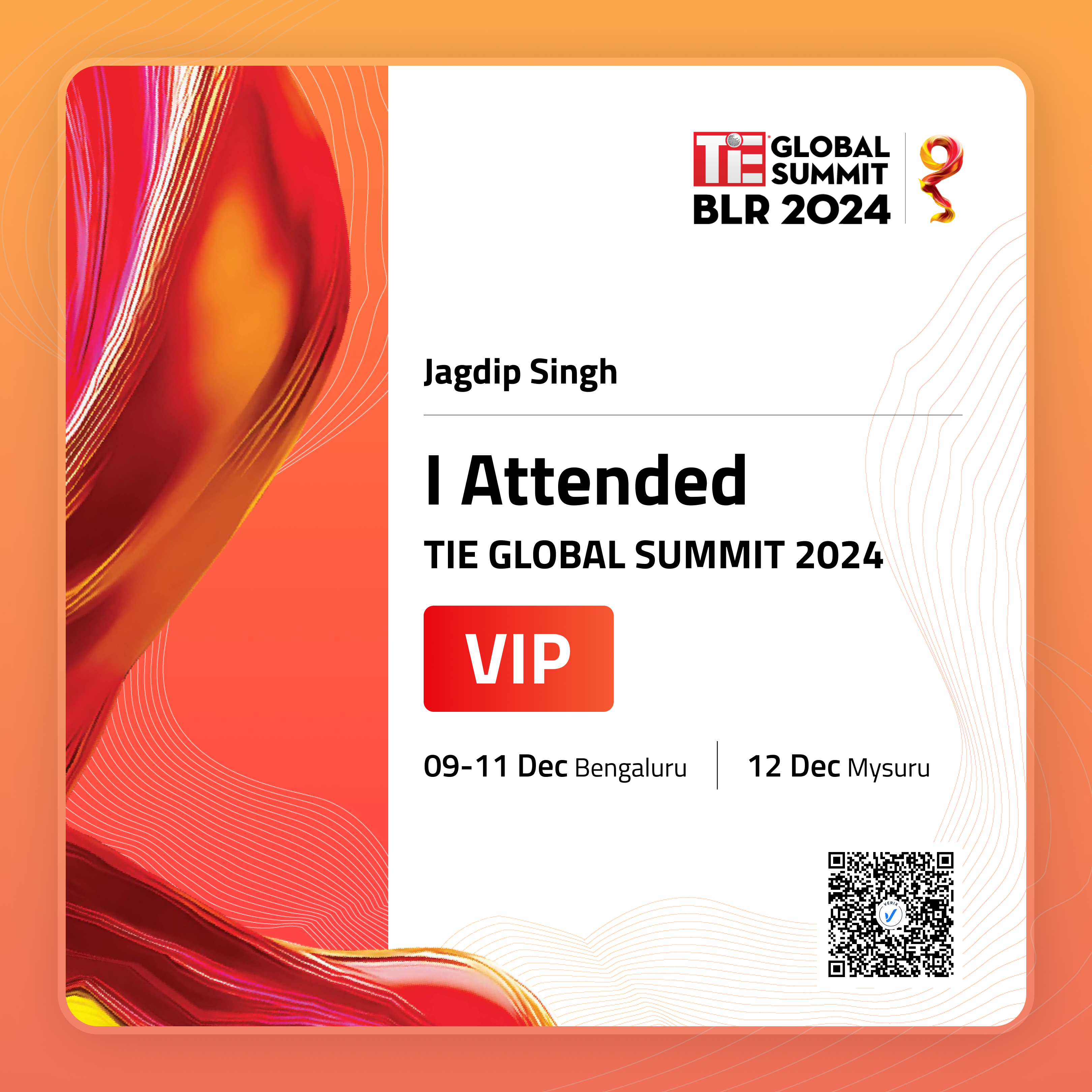 TiE Global Summit 2024: VIP Certificate