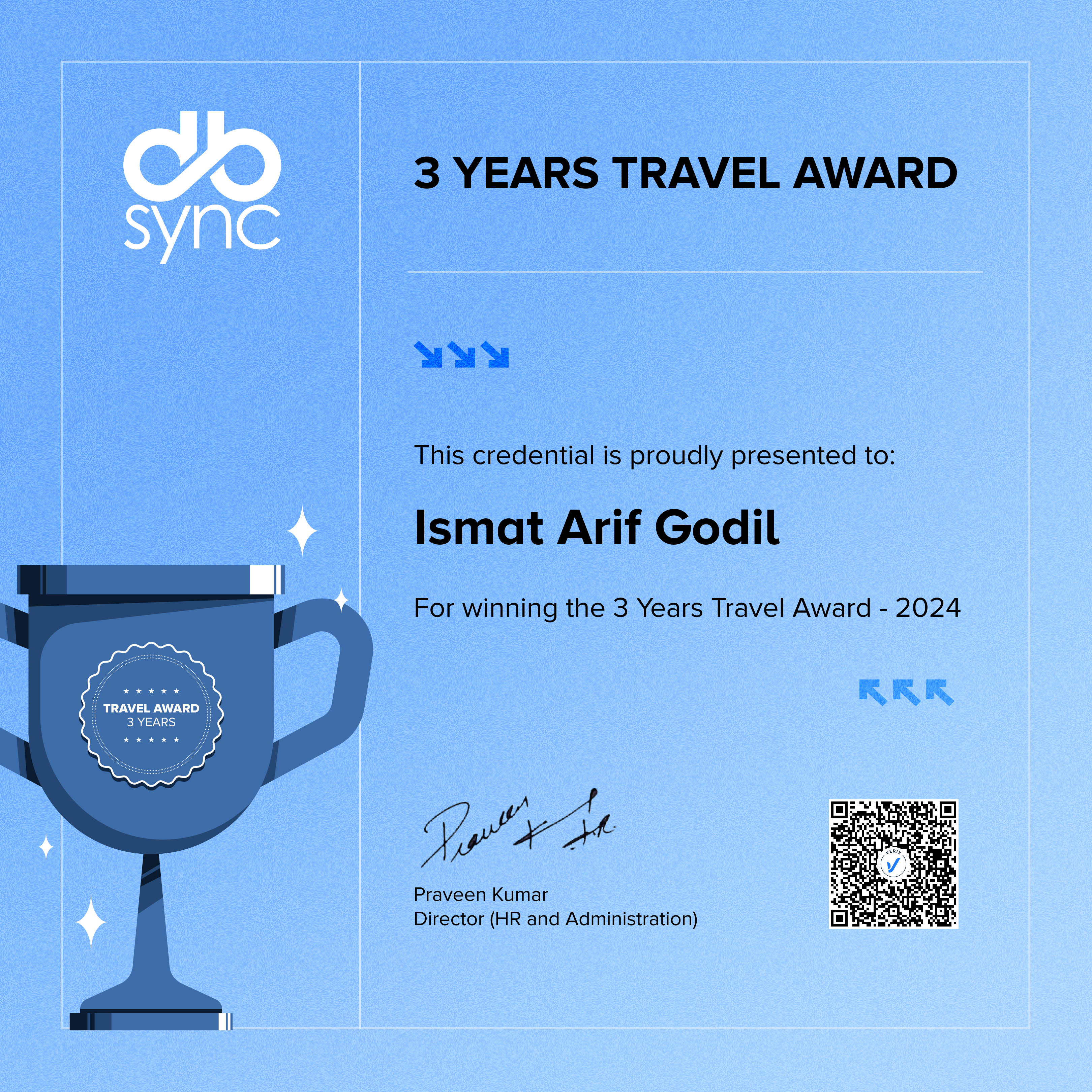3 Years Travel Award: Ismat Arif Godil