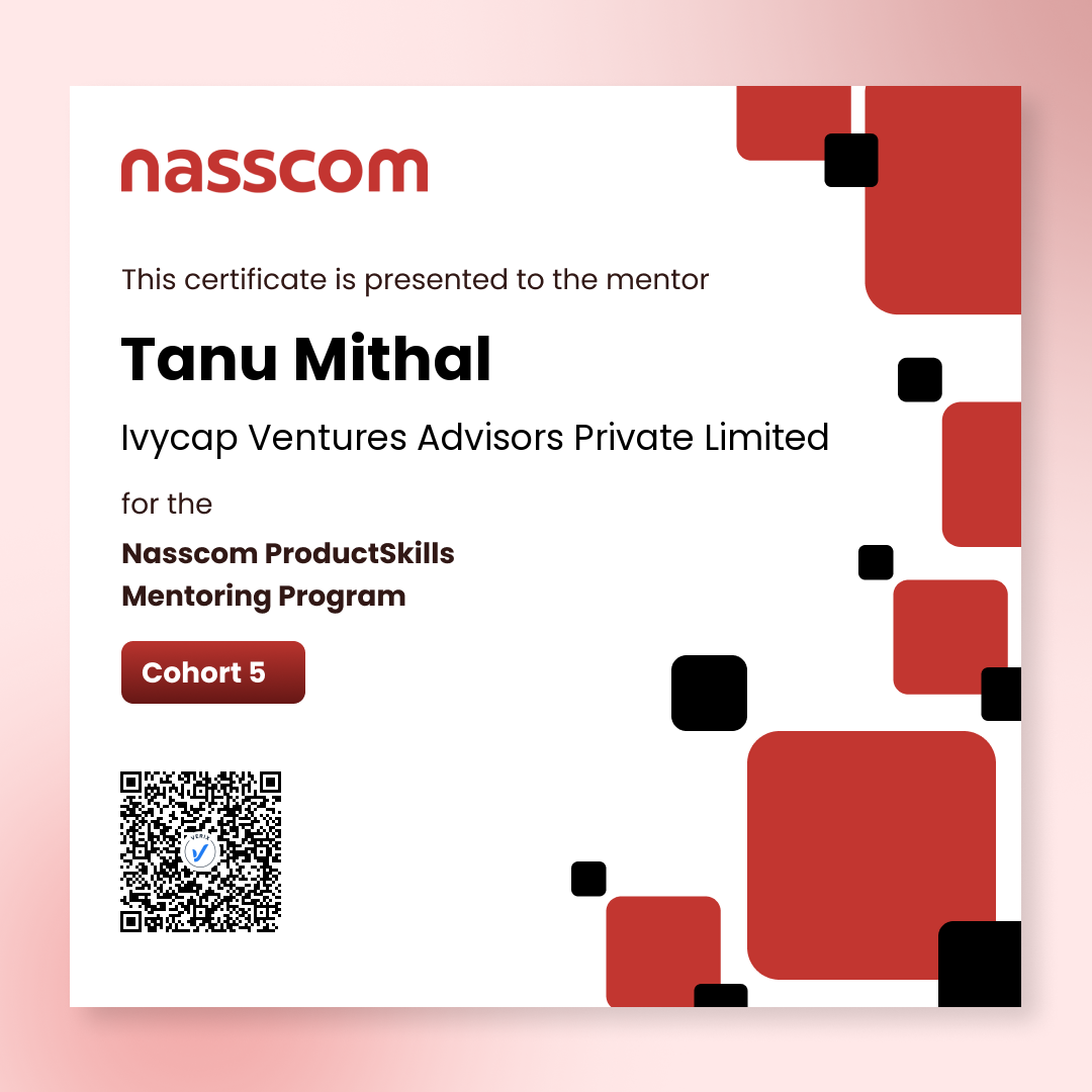 Nasscom ProductSkills Mentoring Program Cohort 5 (Mentor): Tanu Mithal