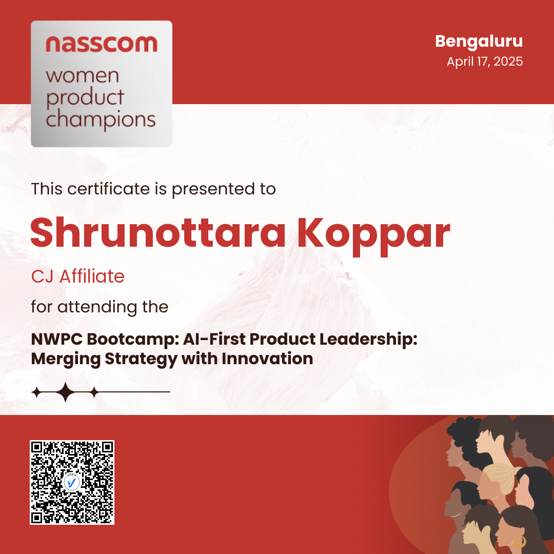 Nasscom Women Product Champions - Bootcamp (Attendee): Shrunottara Koppar