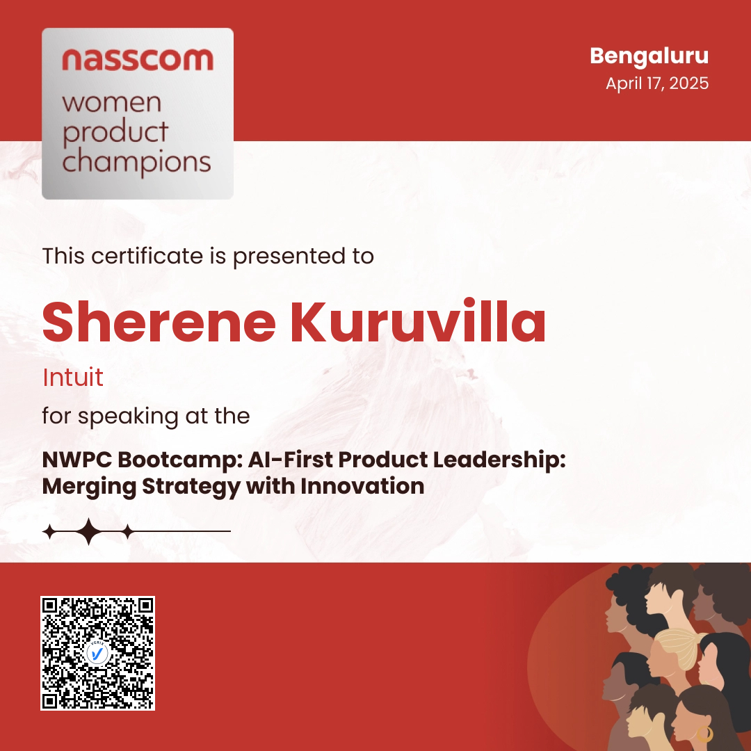 Nasscom Women Product Champions - Bootcamp (Speaker): Sherene Kuruvilla