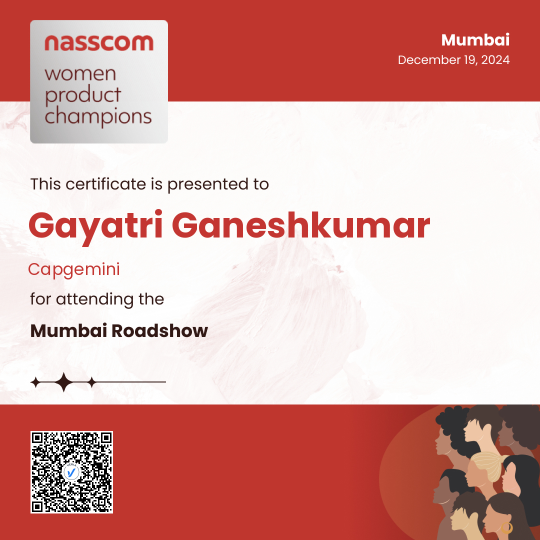 Nasscom Women Product Champions - Mumbai Roadshow (Attendee): Gayatri Ganeshkumar