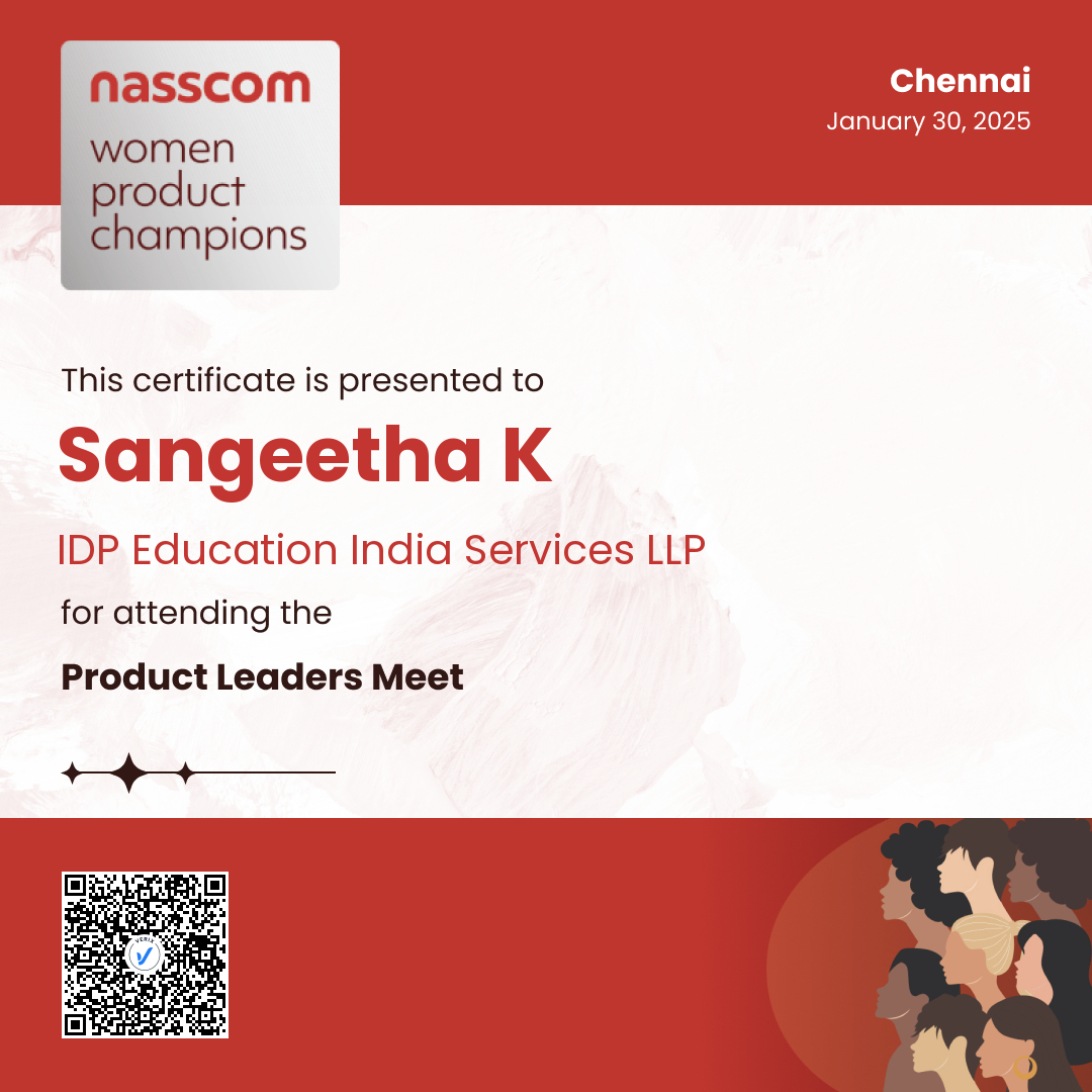 Nasscom Women Product Champions - Product Leaders Meet (Attendee): Sangeetha K
