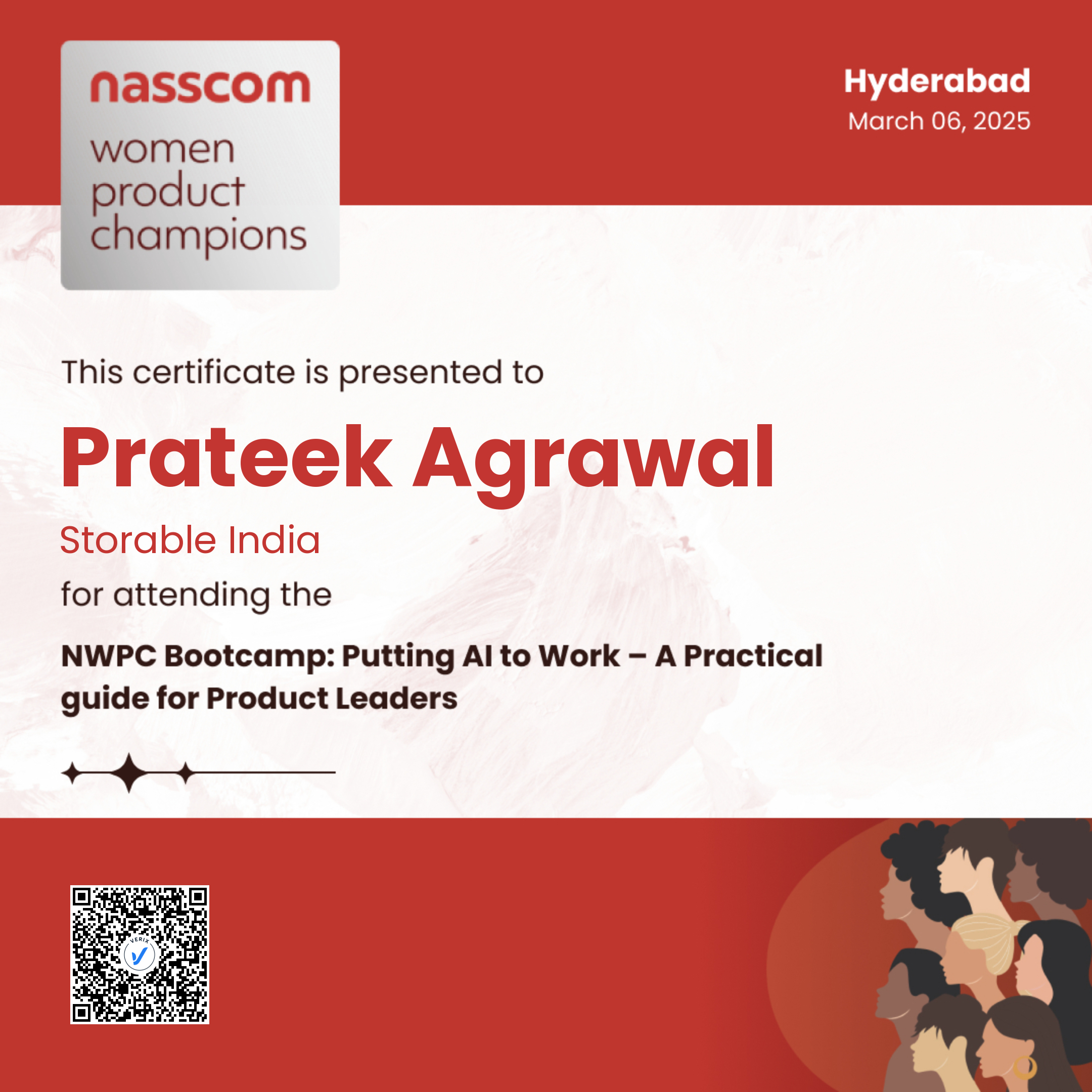 Nasscom Women Product Champions - Bootcamp (Attendee): Prateek Agrawal