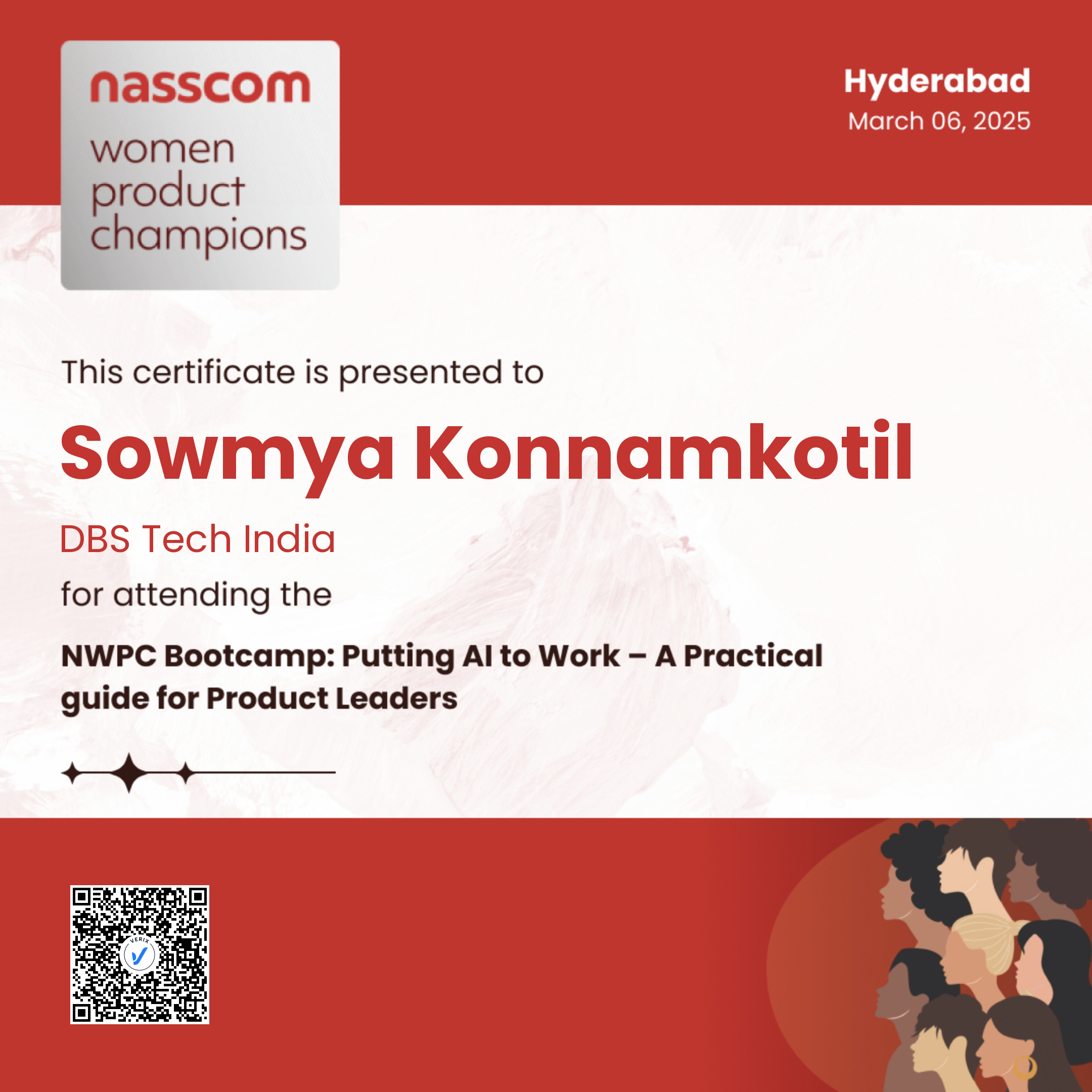 Nasscom Women Product Champions - Bootcamp (Attendee): Sowmya Konnamkotil