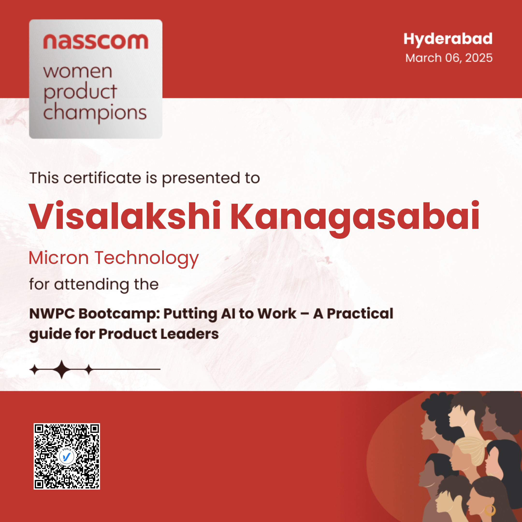 Nasscom Women Product Champions - Bootcamp (Attendee): Visalakshi Kanagasabai