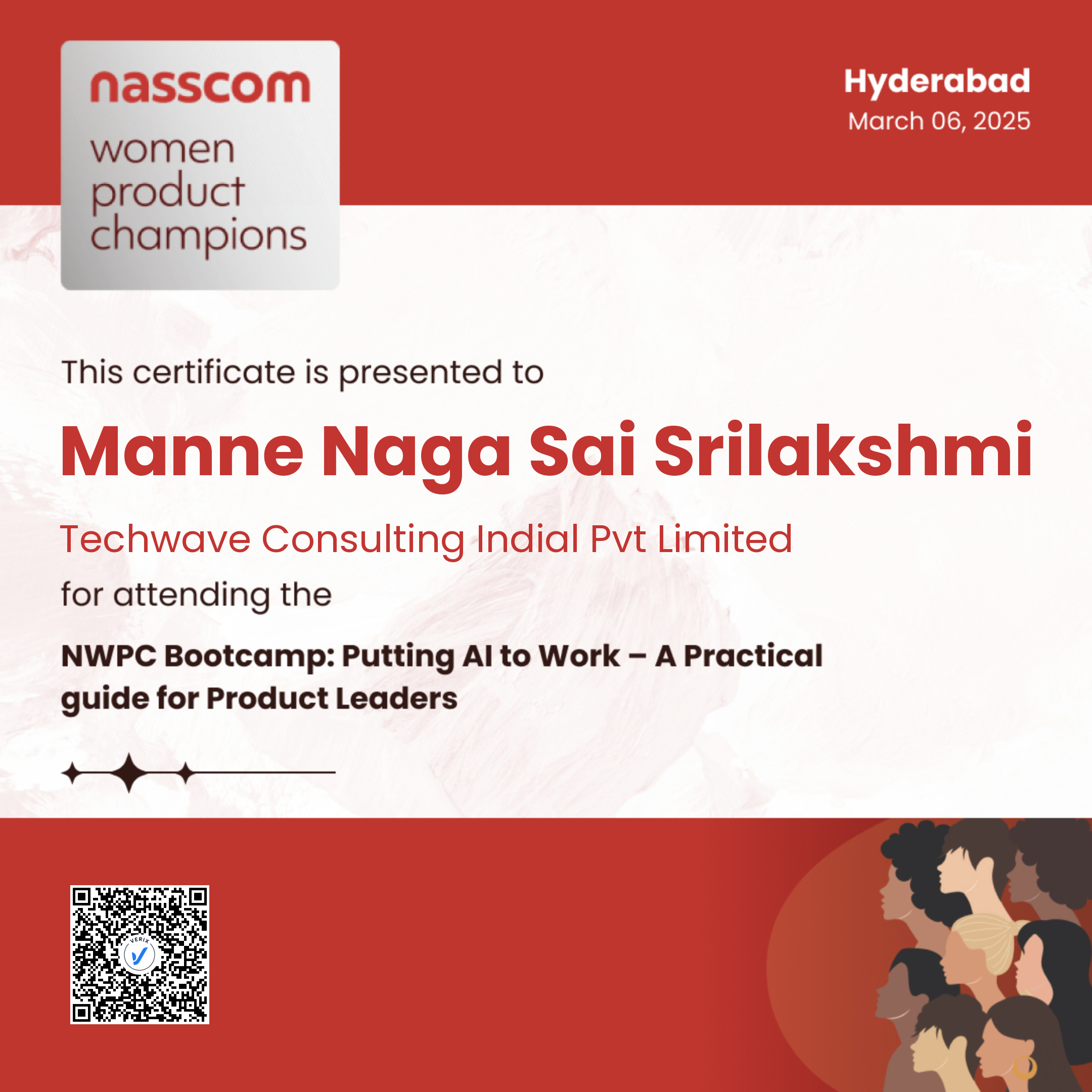 Nasscom Women Product Champions - Bootcamp (Attendee): Manne Naga Sai Srilakshmi