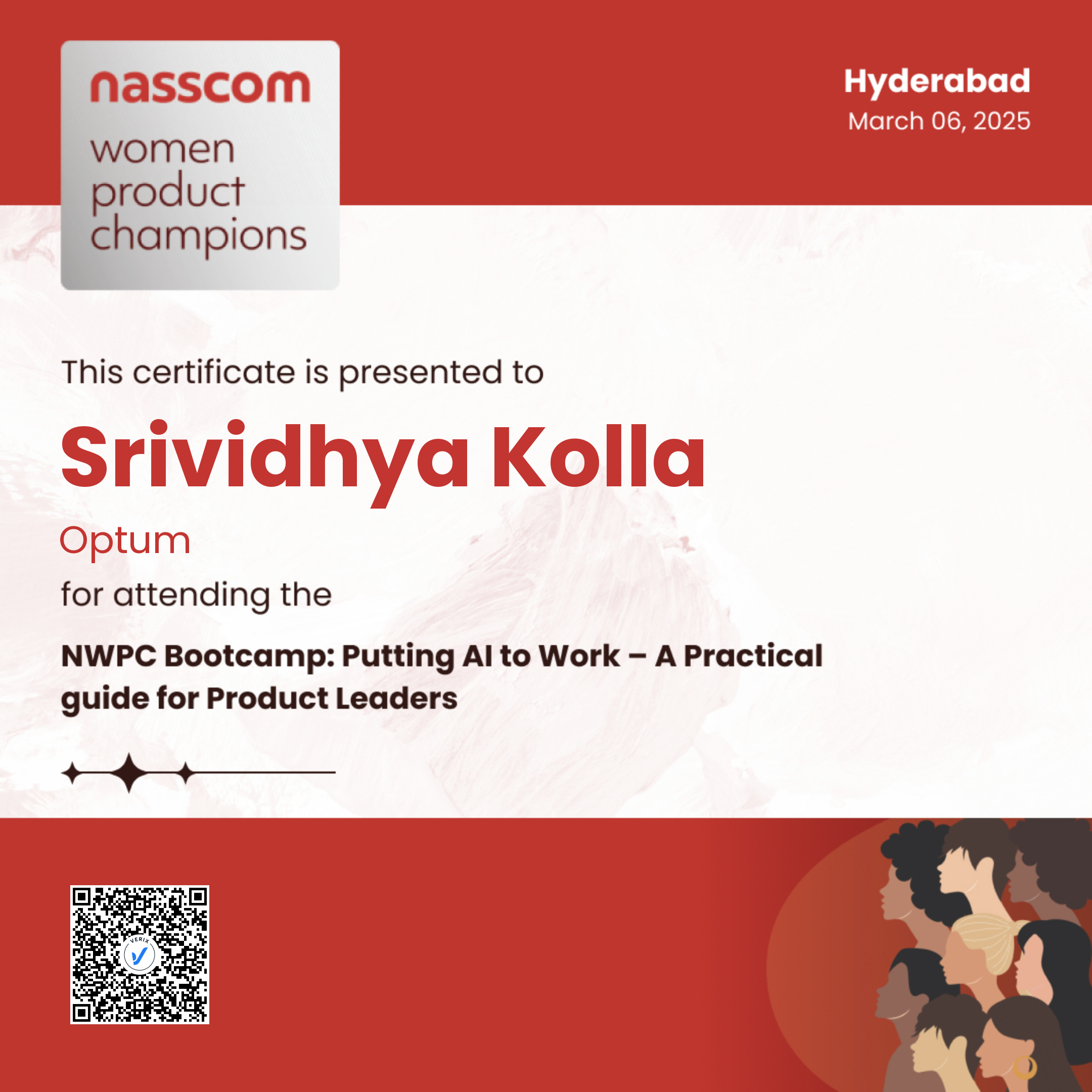 Nasscom Women Product Champions - Bootcamp (Attendee): Srividhya Kolla