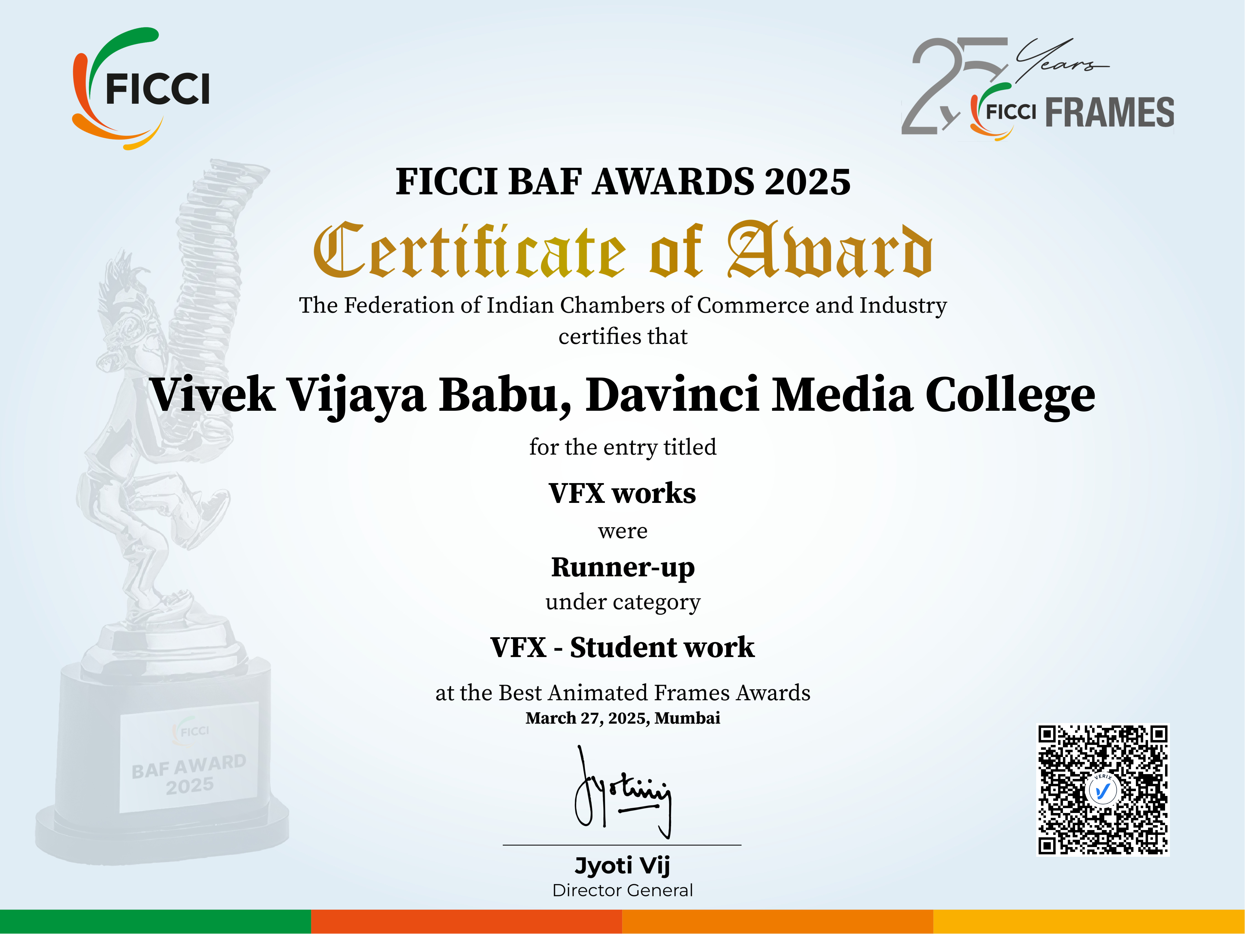 BAF Awards 2025: VFX - Student work - Runner Up