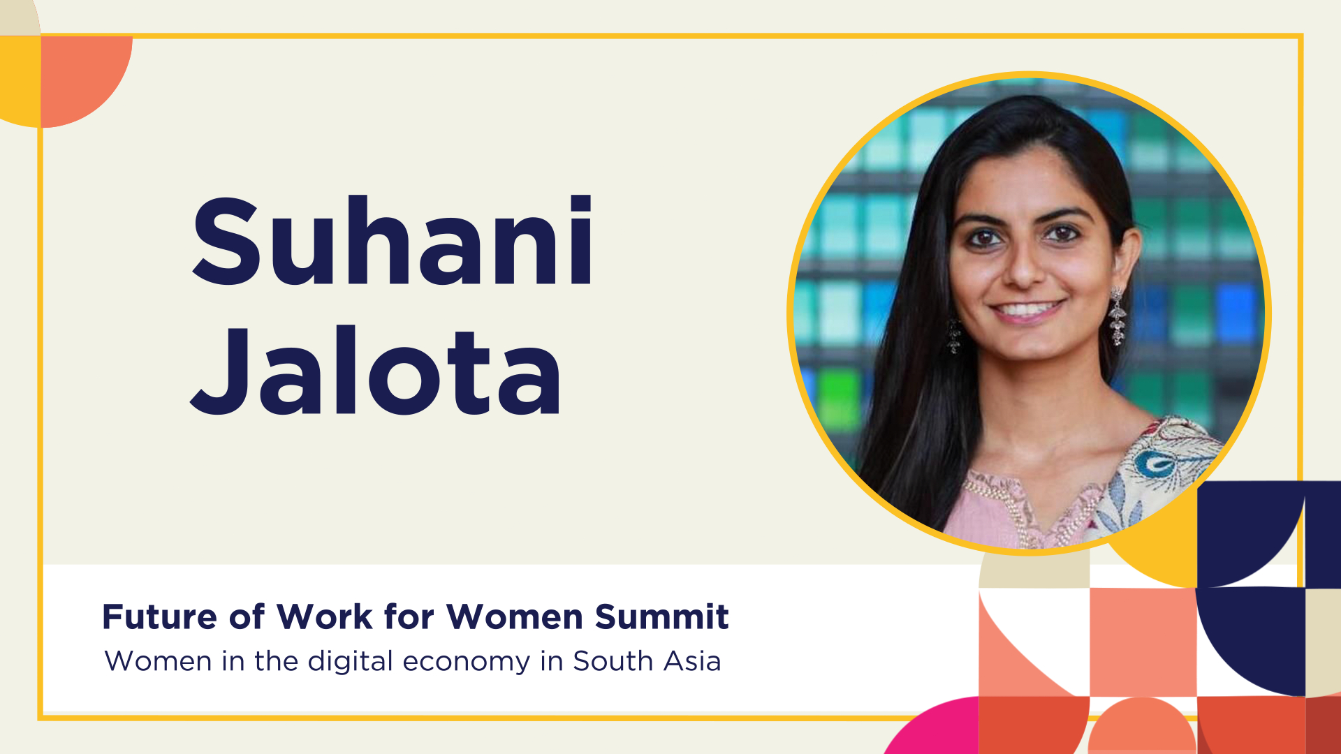 Suhani Jalota, Founder of Myna Mahila and Hoover Fellow
