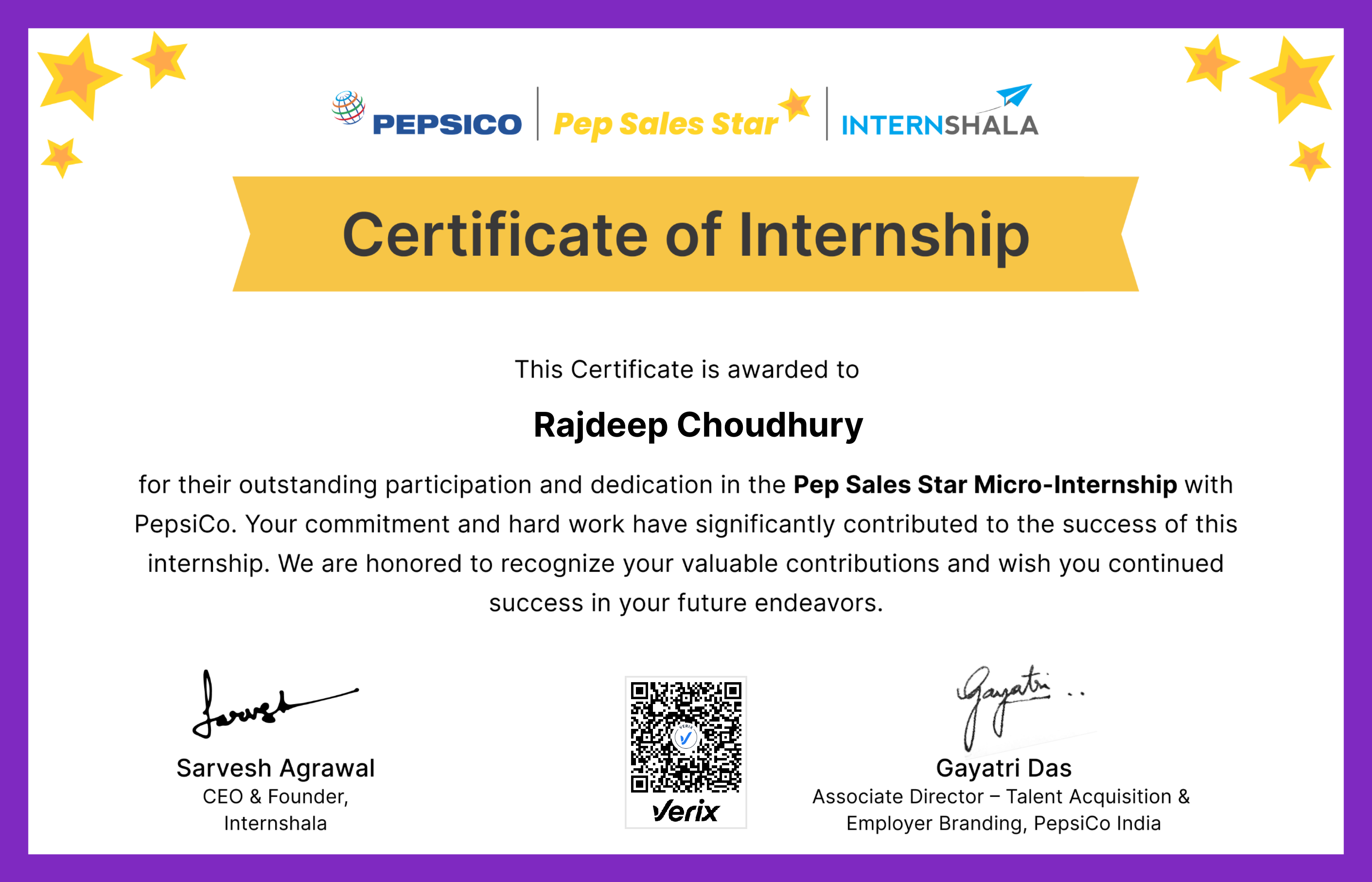 Pep Sales Star Microinternship