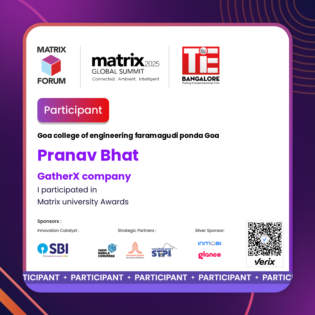 Matrix University Awards Participant Certificates