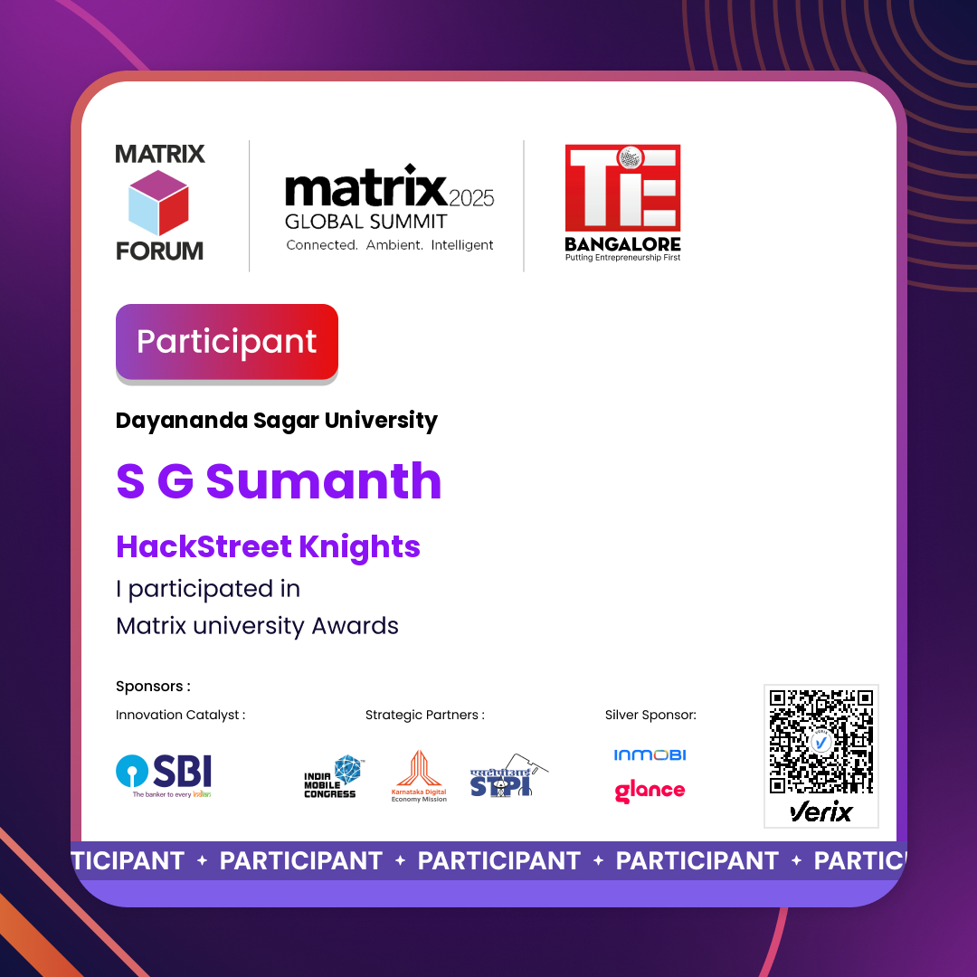 Matrix University Awards Participant Certificates